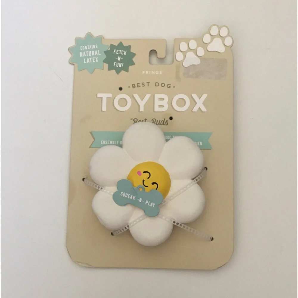 NEW Dog Toy Latex “Best Buds”  Squeaker Daisy Flower Only | Fringe